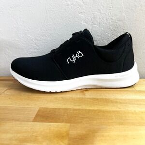 Ryka Sneakers Renew Slip On Black Shoes Comfort Bungee Laces Size 10